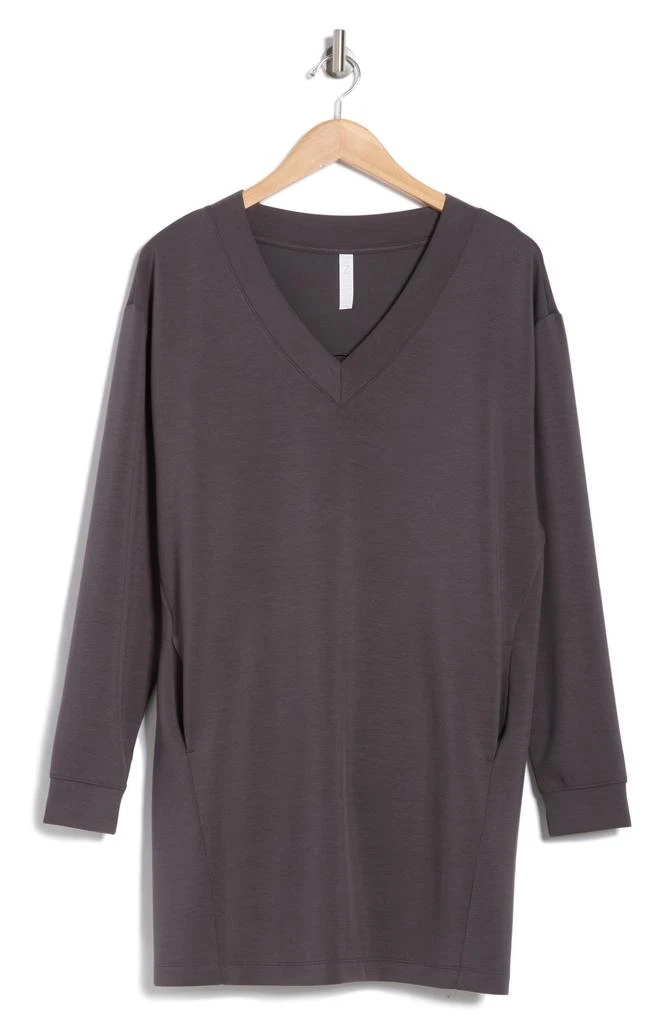 Zella Whisper Knit V-Neck T-Shirt Dress 3