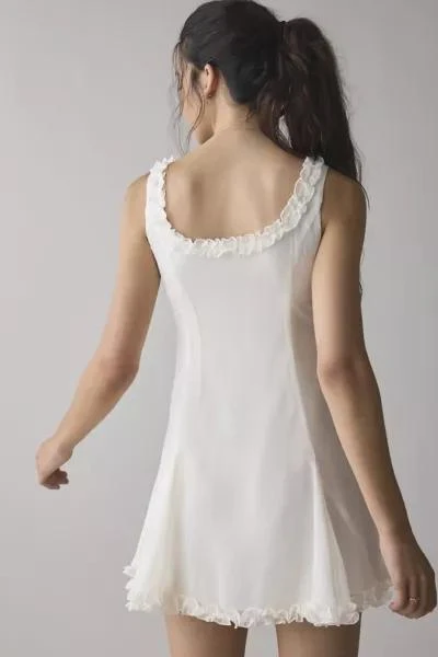 Motel Motel Fulvia Ruffle Trim Slip Mini Dress 4