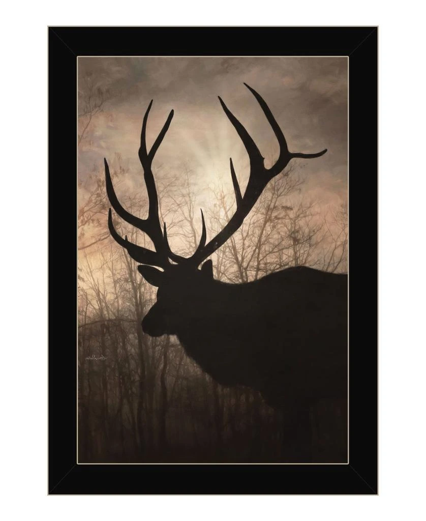 Hivvago Elk Sunrise Black Framed Print Wall Art 3