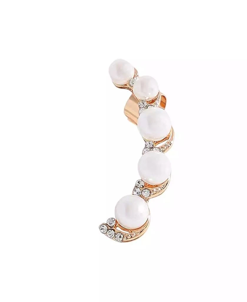 SOHI Gold-Plated Pearl Cuff Earrings