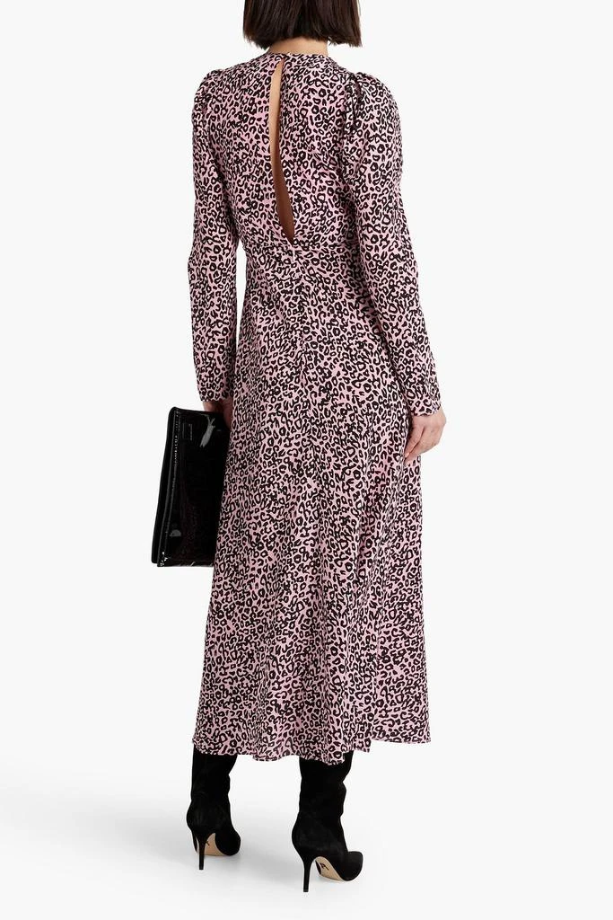 LES RÊVERIES Pleated leopard-print silk crepe de chine maxi dress 3