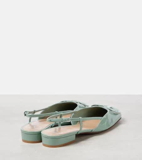 Valentino VLogo Signature leather slingback flats 2