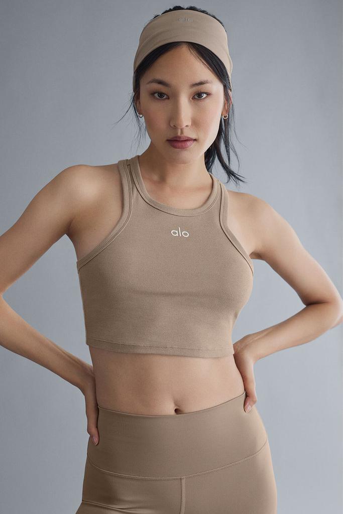 Alo Aspire Tank - Gravel/White - Outdoor Clothing - Free Shipping