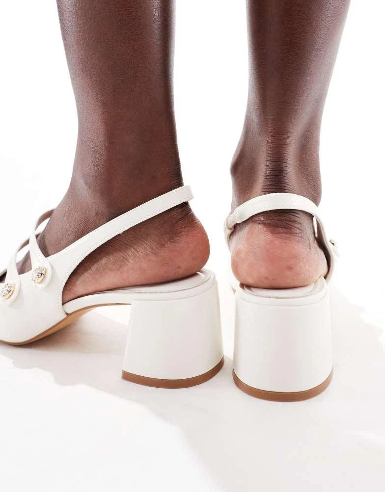 Stradivarius Stradivarius heeled mary jane in white 2