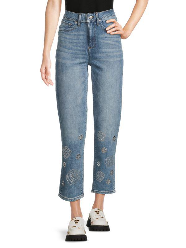 Karl Lagerfeld Paris ​Floral Motif Cropped Jeans