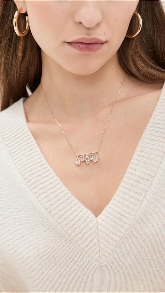 Suzanne Kalan 14k Gold Mixed White Topaz Pendant Necklace