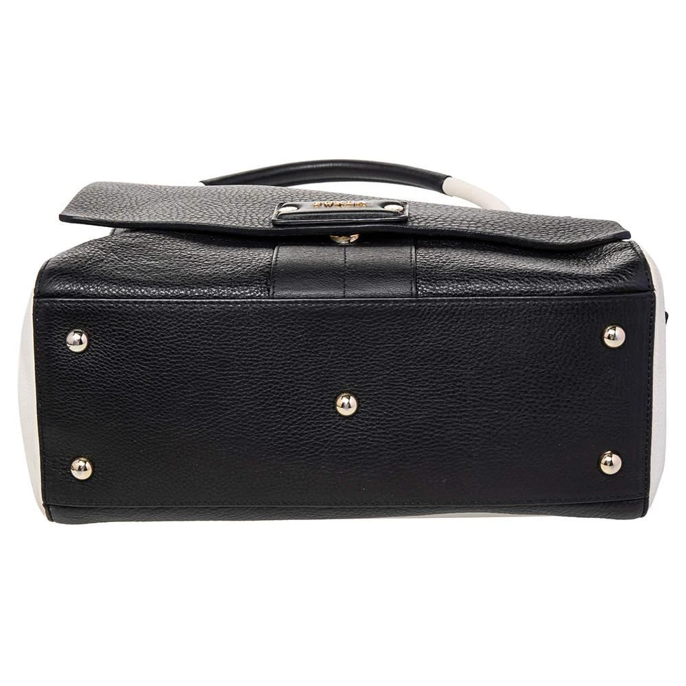 Furla Furla Black/White Leather Flap Top Handle Bag 6