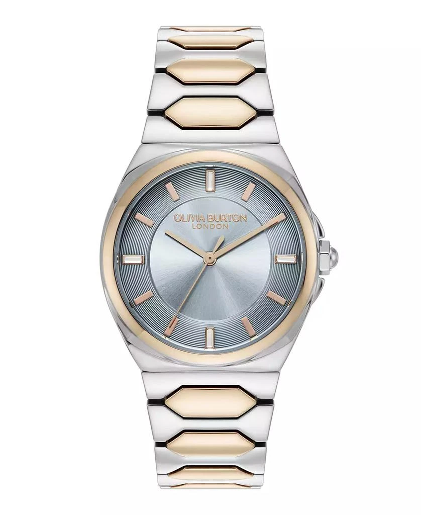 Olivia Burton Women's Lustre Silver and Rose Gold-Tone Stainless Steel Bracelet Watch 34mm 1