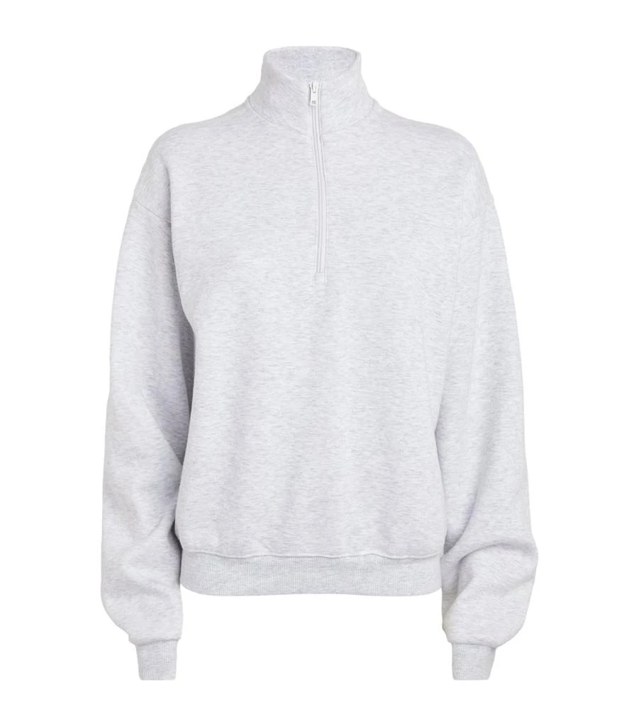 Skims Cotton-Blend Half-Zip Sweatshirt 1