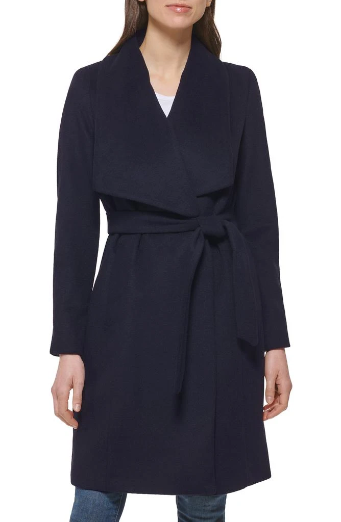 Cole Haan Signature Slick Wool Blend Wrap Coat 1