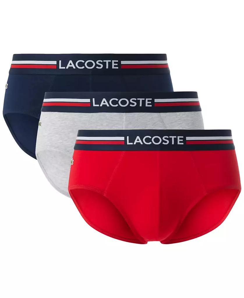 Lacoste Men's 3-Pack Regular-Fit Stripe Logo Briefs