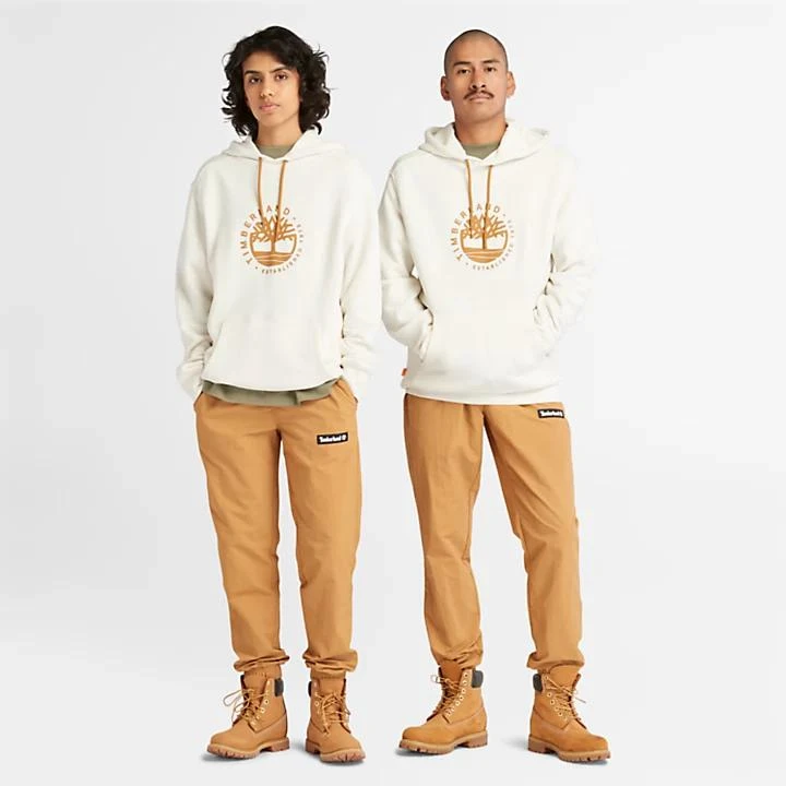 Timberland Logo Hoodie with Tencel™ Lyocell and Refibra™ technology for Men in White 2