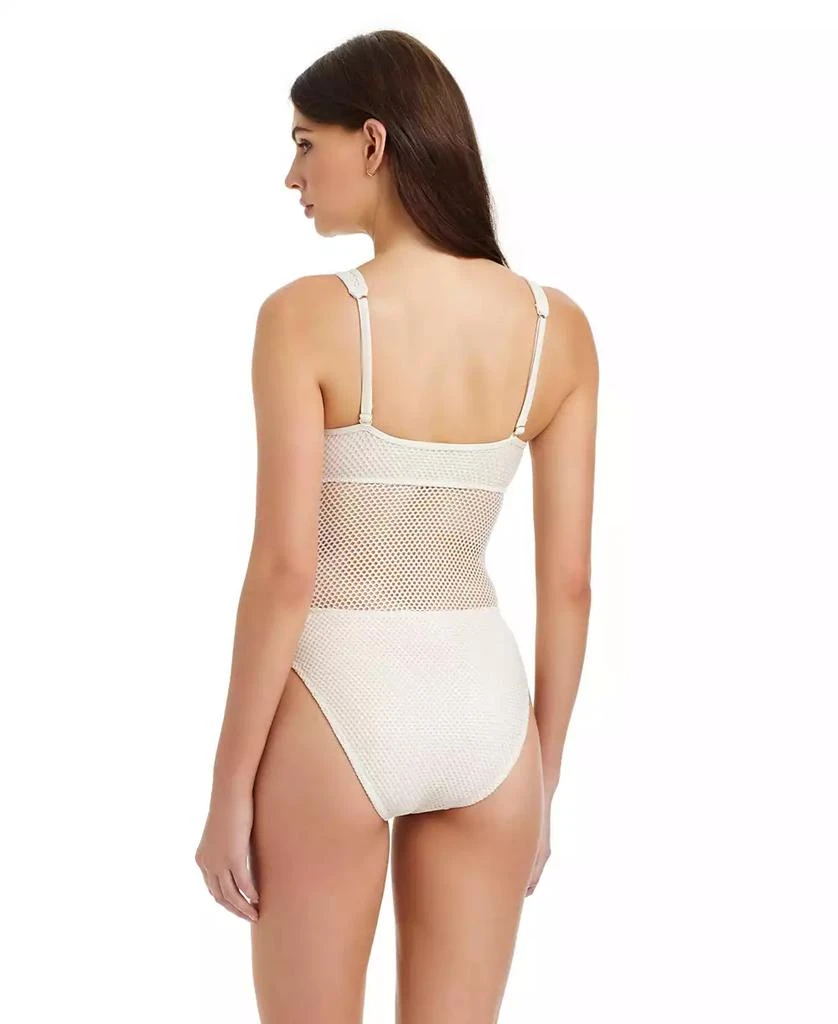 Sanctuary Sea Crochet Over The Shoulder Scoop Neck Tank Swimsuit 3