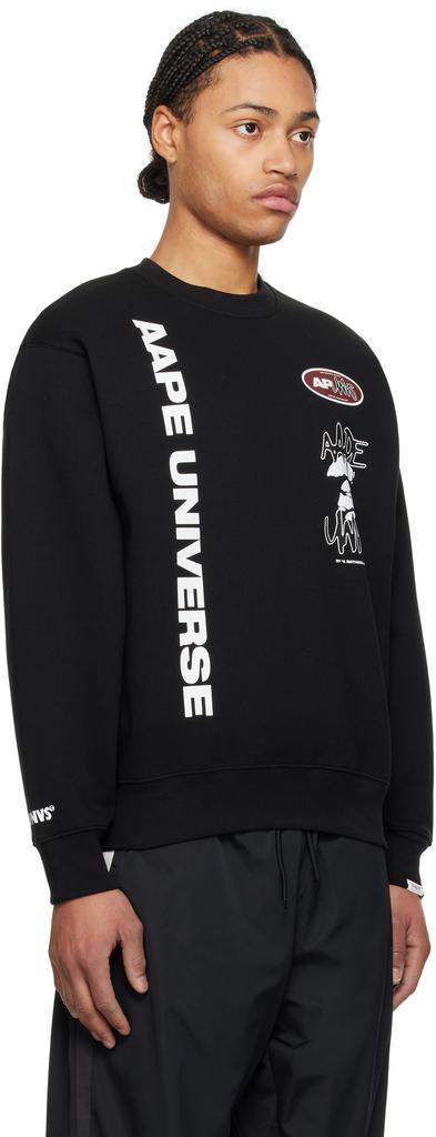 AAPE Black UNVS Crew Neck Sweatshirt