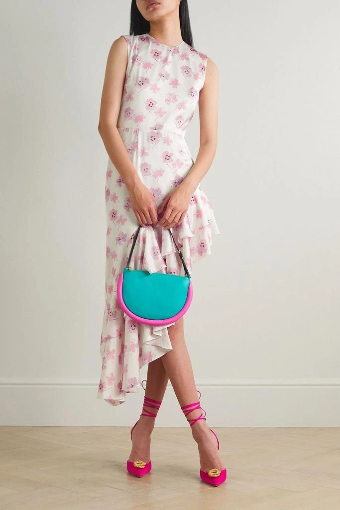 LES RÊVERIES Open-back asymmetric floral-print satin midi dress 2