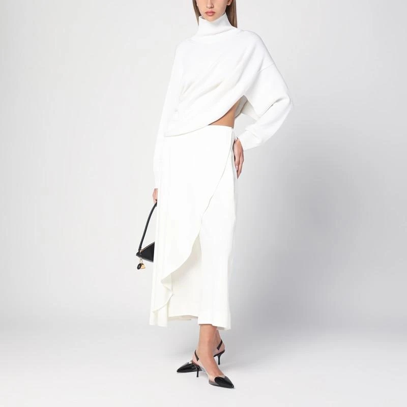 Alaïa White asymmetrical trouser skirt 2