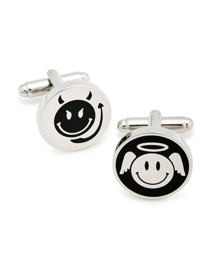 LINK UP Angel & Devil Smiley Face Cufflinks 1