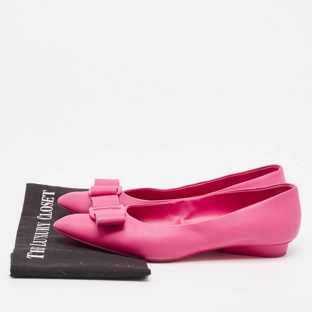 Salvatore Ferragamo Salvatore Ferragamo Pink Leather Viva Bow Ballet Flats Size 40 9