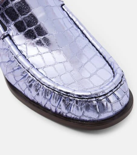 Dries Van Noten Croc-effect leather loafers 5
