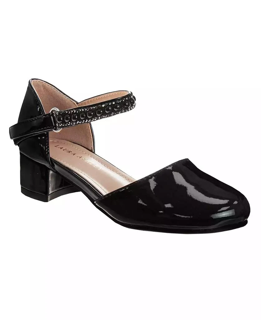 Laura Ashley Little Girls Rhinestones Low Heeled Dress Shoe 1