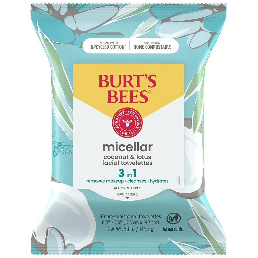 Burt's Bees Micellar Facial Towelettes Coconut and Lotus Water 1