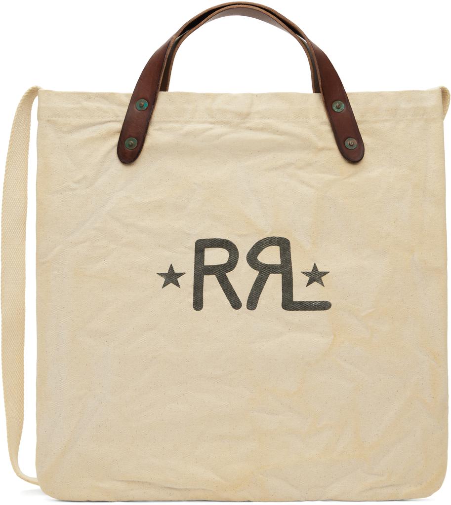 RRL Beige Double RL Ranch Logo Market Tote