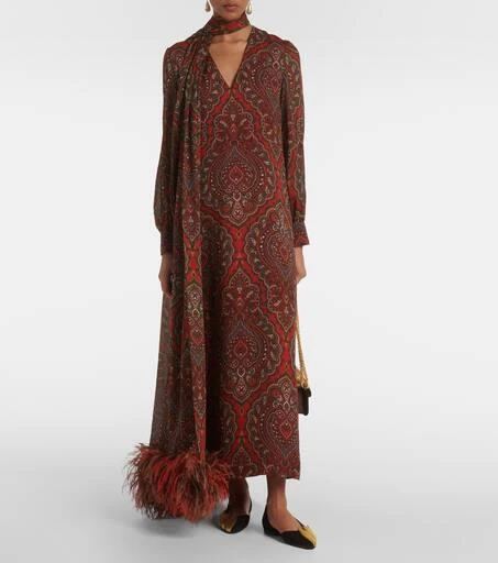 Valentino Foliefoliage suede and leather ballet flats 3