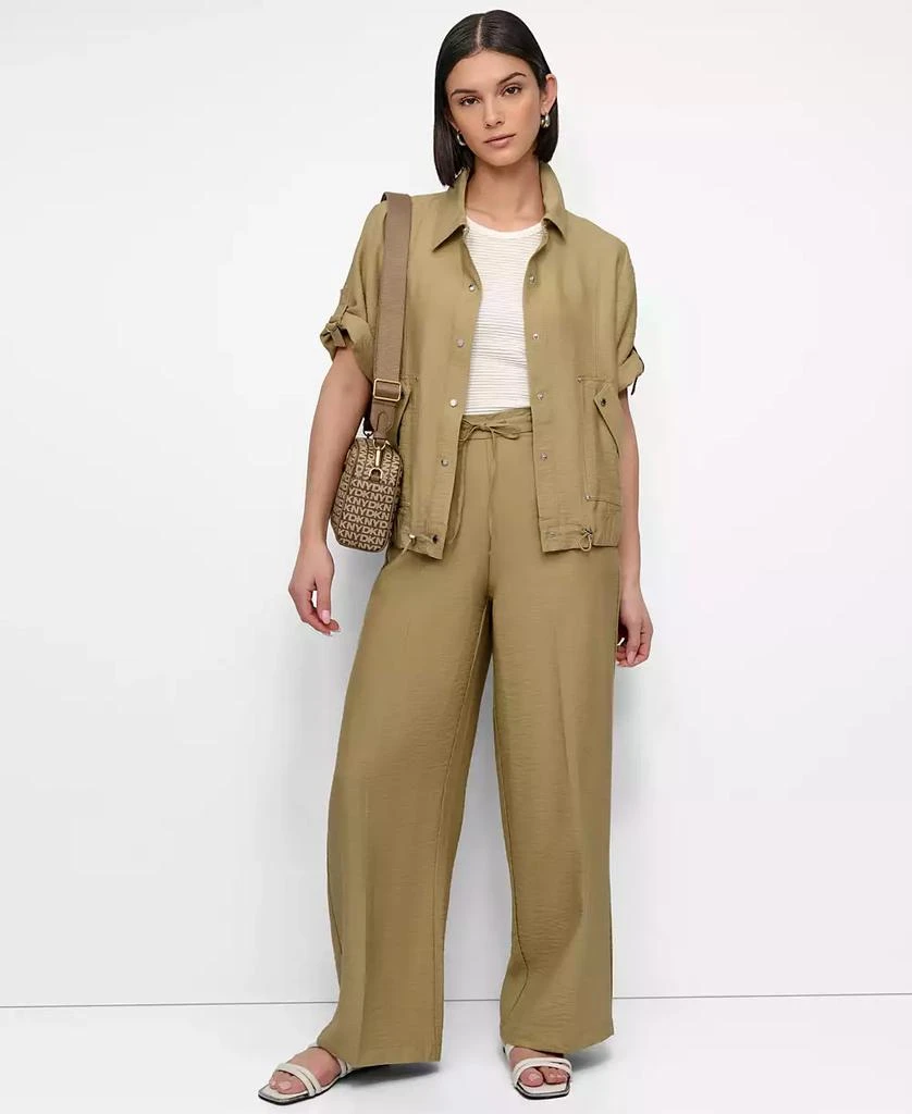 DKNY Women's Snap-Front Roll-Tab Short-Sleeve Jacket 7