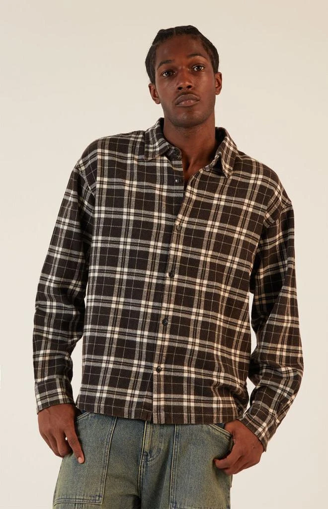PacSun Washed Cropped Flannel Shirt 1