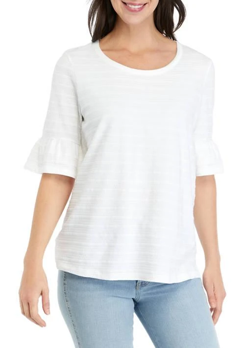 Kim Rogers® Womens Elbow Bell Sleeve Top 1