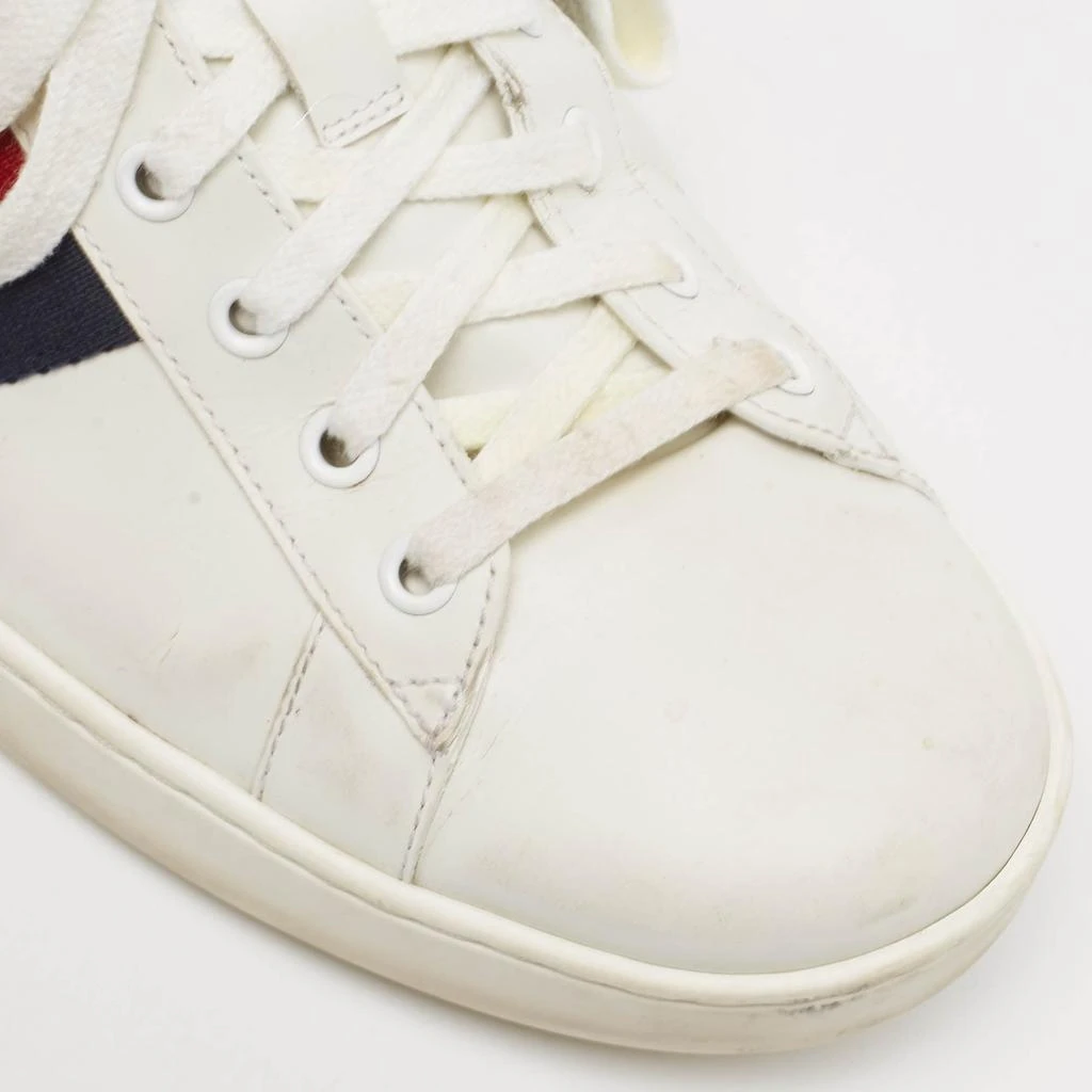Gucci Gucci White/Navy Blue Leather and Python Embossed Ace Sneakers Size 46.5 8
