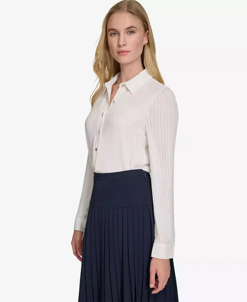 Tommy Hilfiger Women's Pleat-Sleeve Button-Front Shirt 3