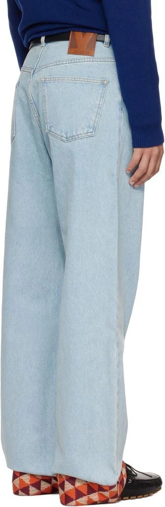 Valentino Blue Jacquard Hem Jeans 3