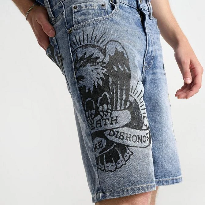 ED HARDY Men's Ed Hardy Skull Skater Denim Shorts 11