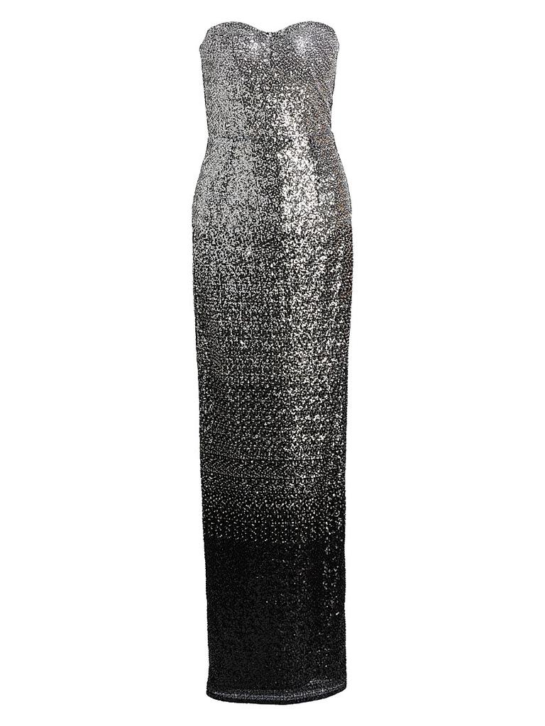 BRONX AND BANCO Geisha Sequined Strapless Maxi Dress