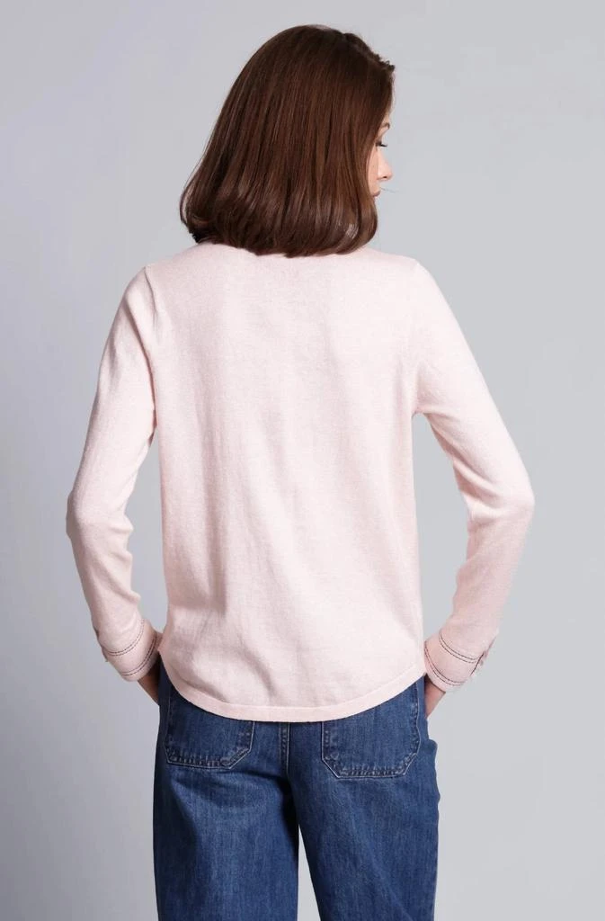 Minnie Rose Minnie Rose - Cotton Cashmere Pearl Button Shirt with Stitching 3