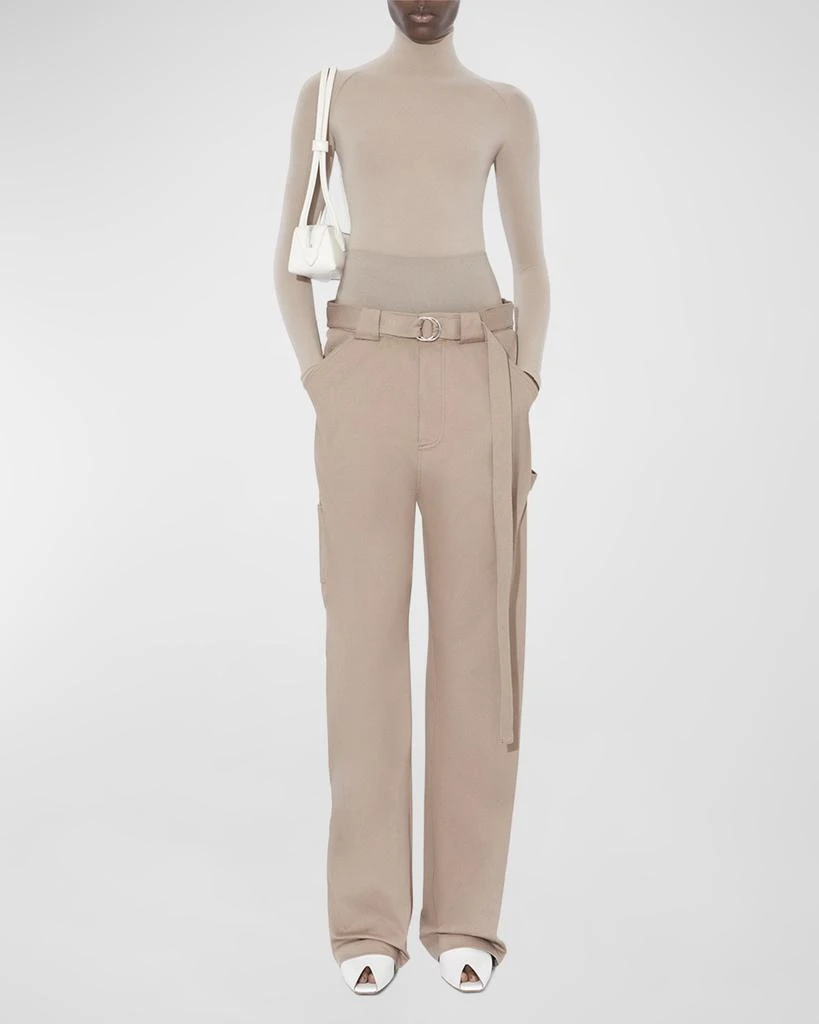 ALAIA Wide-Leg Cargo Trousers with Knit Band 2