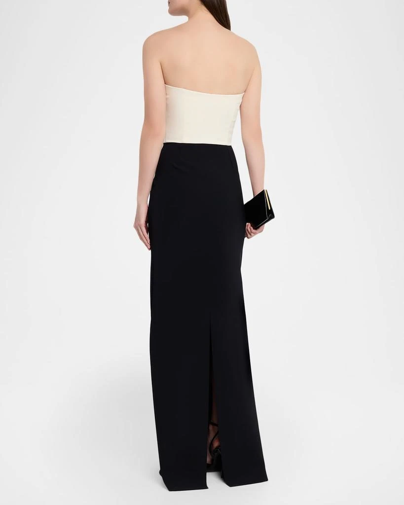 Chiara Boni Renta Strapless Two-Tone Column Gown 3