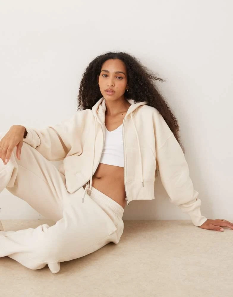 Cotton:On Cotton On Plush boxy cropped zip through in white 1