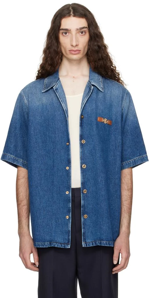 Versace Blue Medusa Biggie Denim Shirt 1