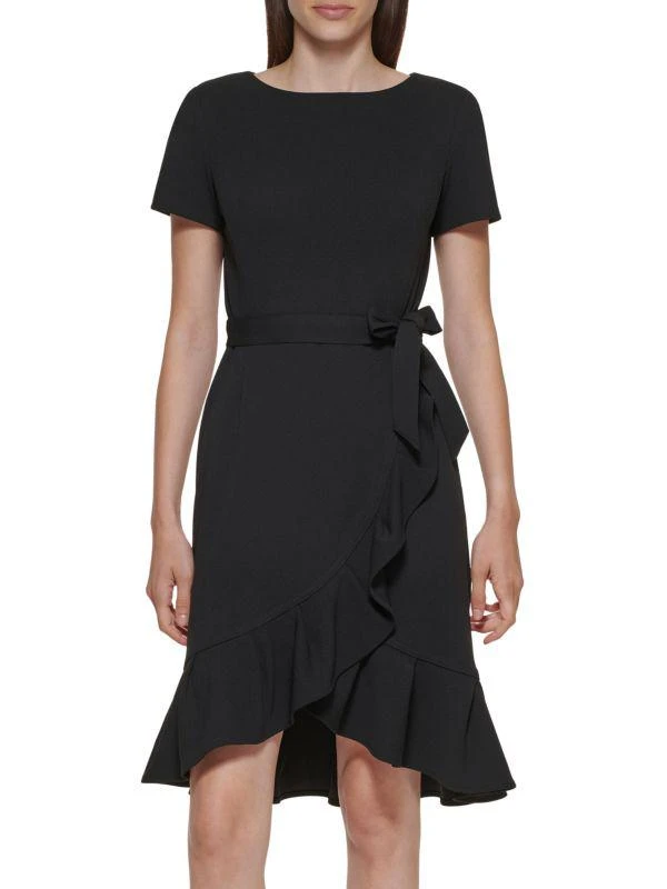 Flounce Hem Belted Dress – On Sale Now with Up to 50% Off