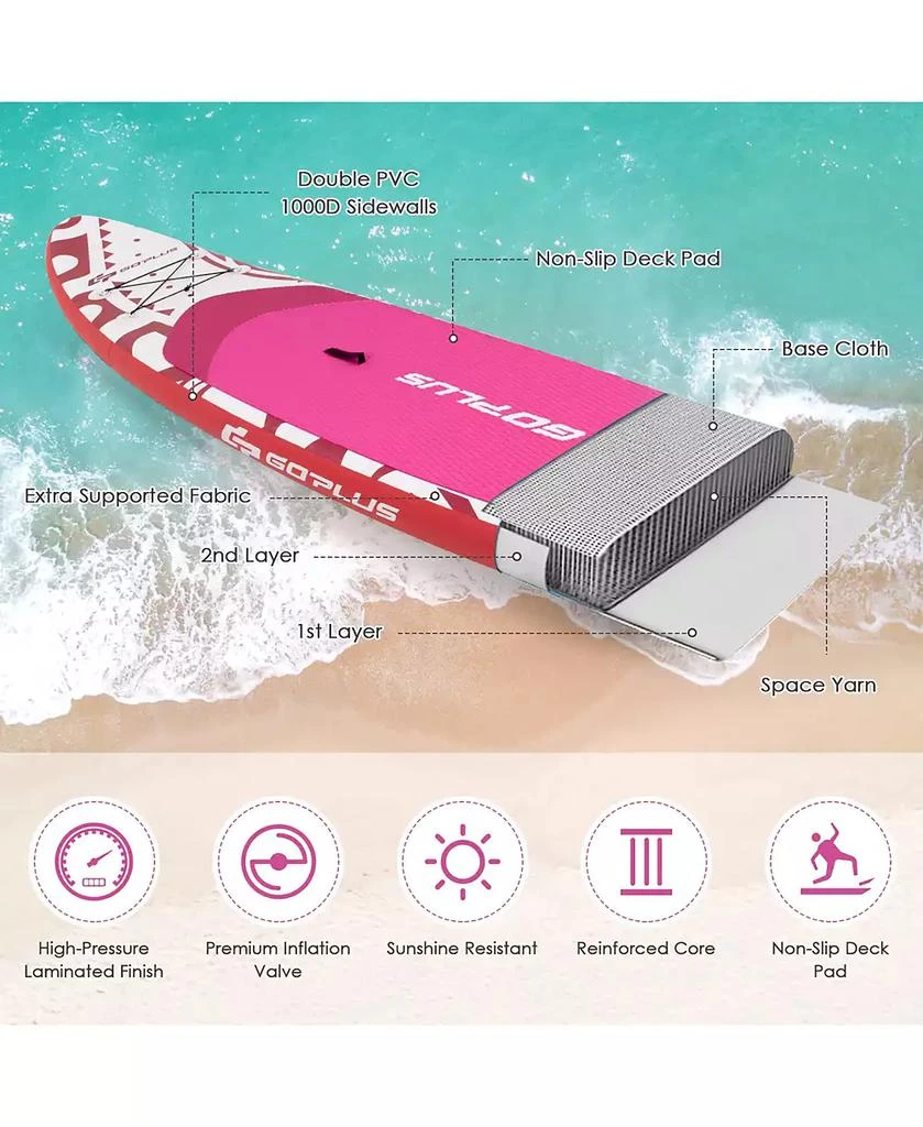 Costway 10.5  Inflatable Stand Up Paddle Board SUP Surfboard 7