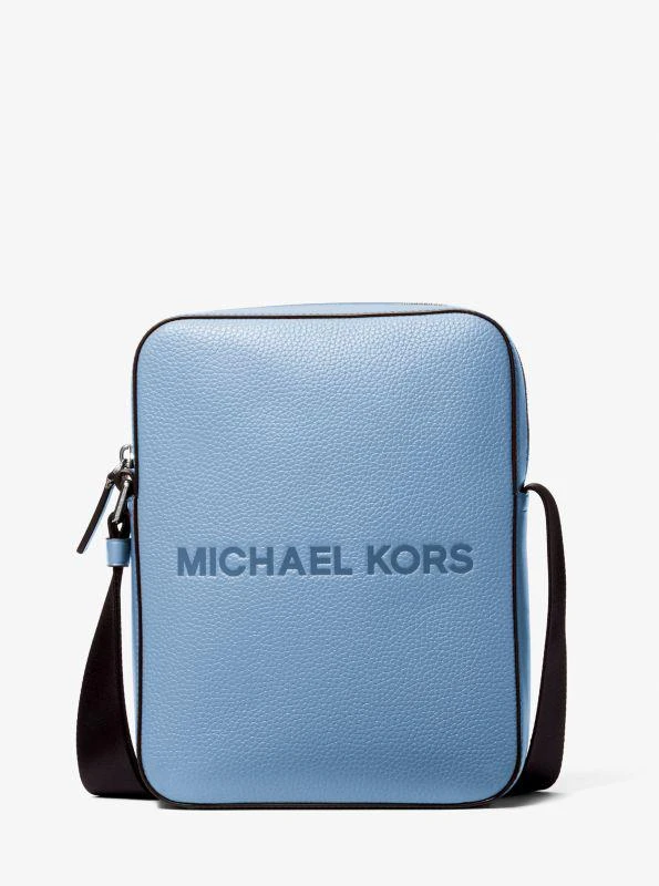 Michael Kors Cooper Logo Embossed Pebbled Leather Messenger Bag 1