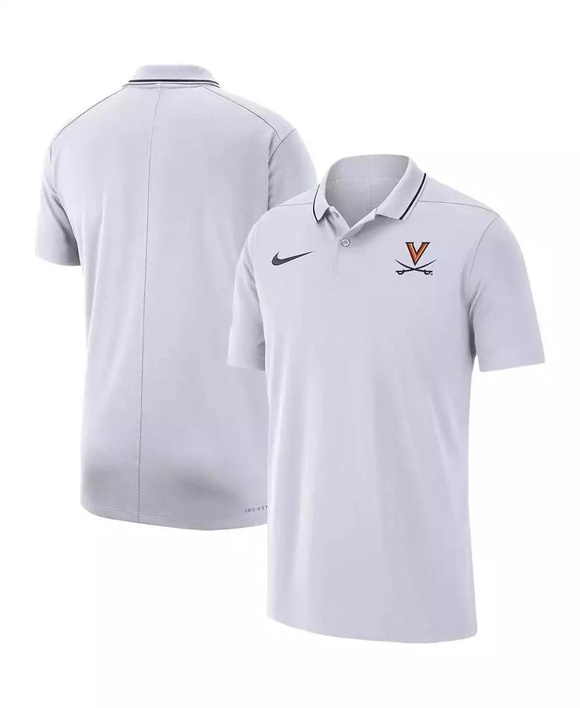 NIKE Men's White Virginia Cavaliers Coaches Performance Polo Shirt 1