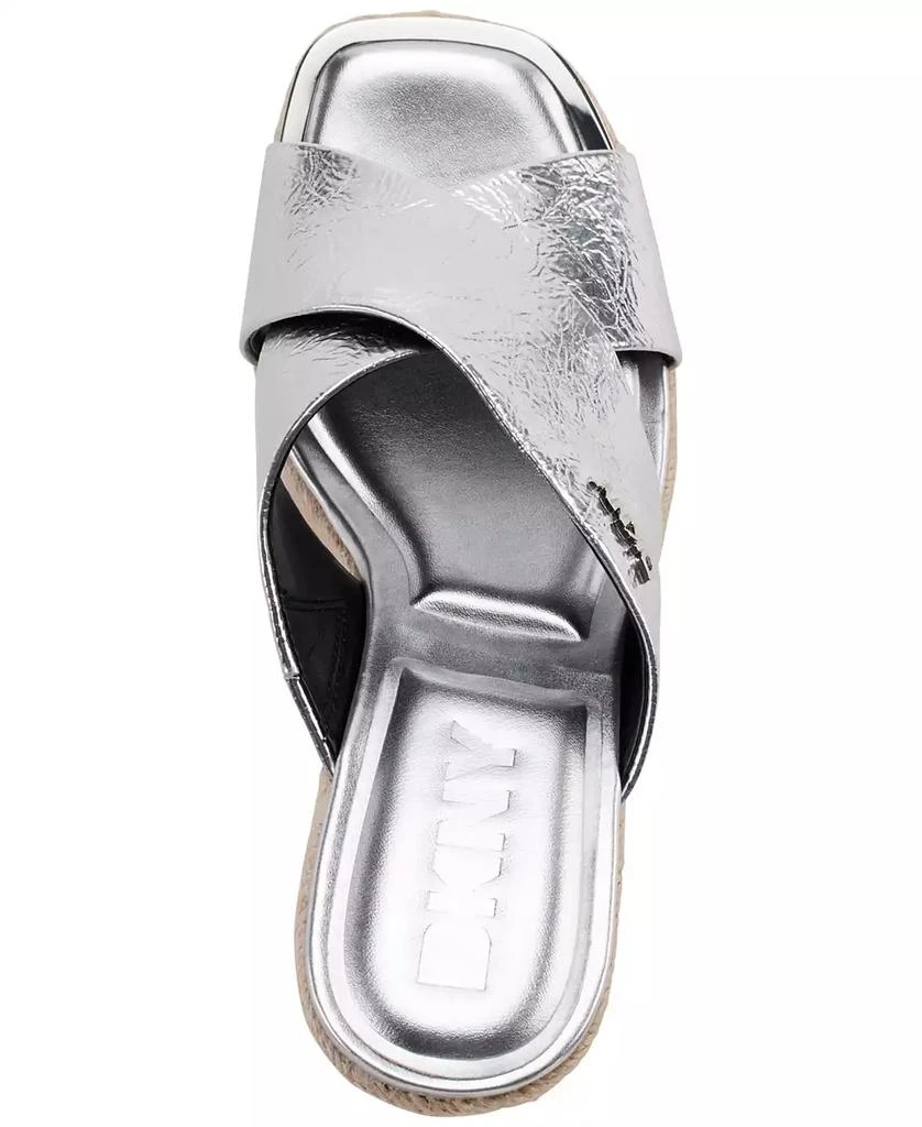 DKNY Women's Maryn Crossband Espadrille Platform Wedge Sandals 4