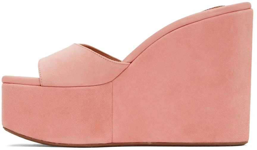 Alaïa Pink Platform Wedge Mules 3