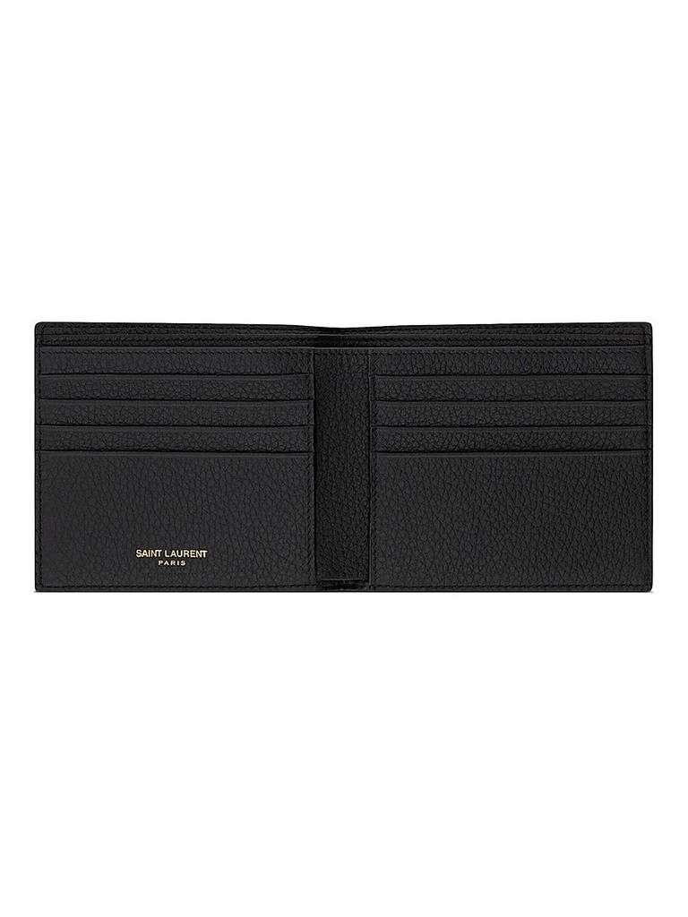 Yves Saint Laurent Tiny Cassandre East-West Wallet in Grained Leather