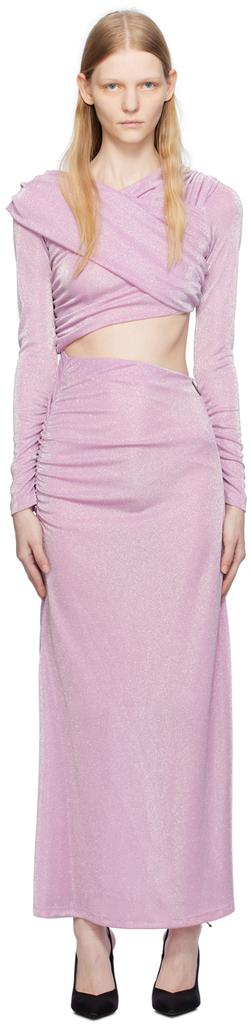MSGM Pink Cutout Maxi Dress