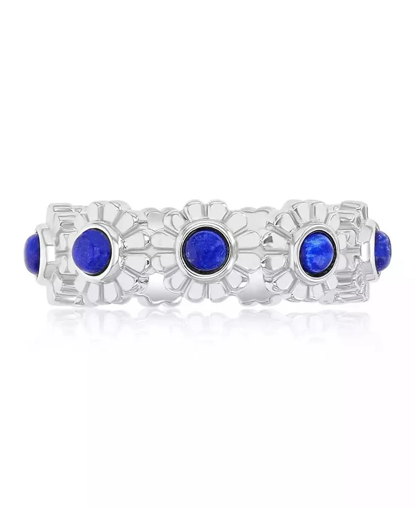 Macy
s Lapis (1.35 ct. t.w.) Flower Band Ring in Rhodium Over Sterling Silver