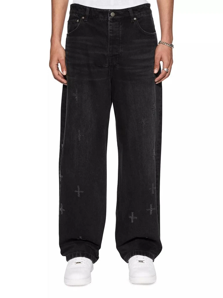 Ksubi Plus Anti K Nirvana Distressed Mid-Rise Straight-Leg Jeans 1